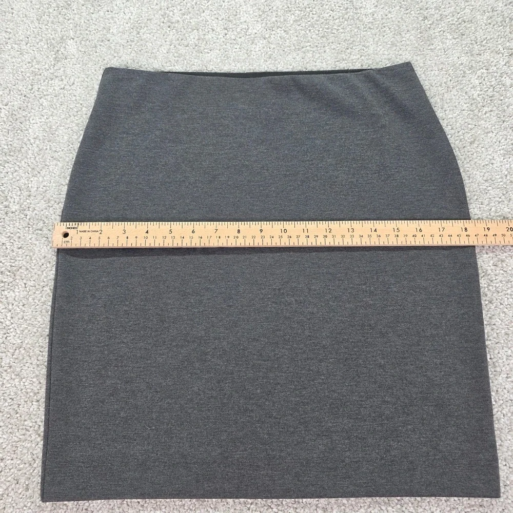 Ann Taylor Loft Womens Small Gray Ponte Knit‎ Pencil Skirt Stretch Pull On Mini